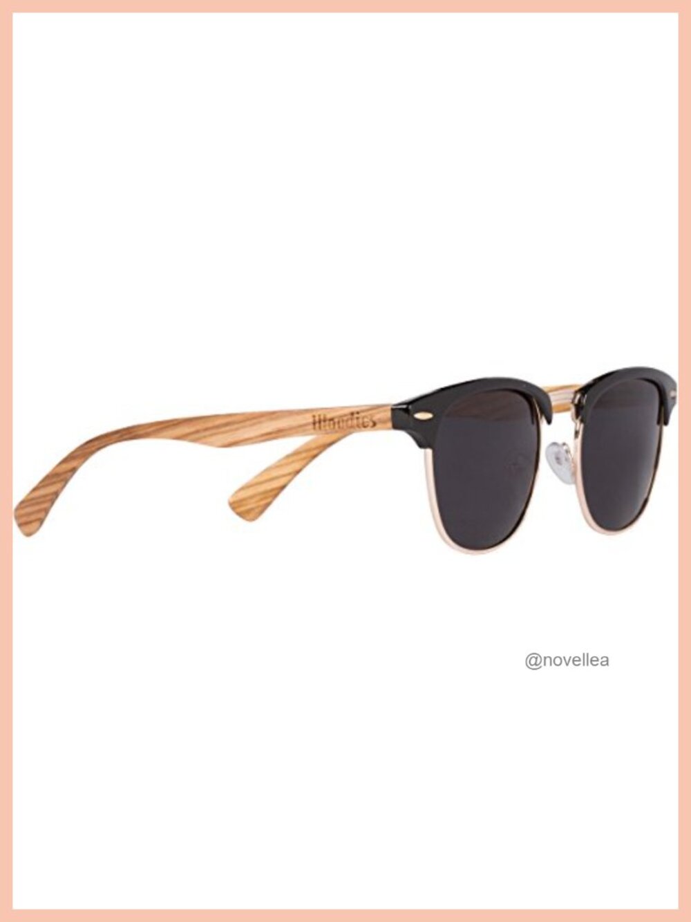 Wooden Sunglasses Polarized Half Rim Zebra Wood Aviator